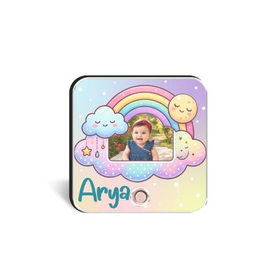 Personalized Baby Photo Musical Fridge Magnet with Favorite Song Baby Memory Gift for Newborn, Baby Shower, Naming Ceremony, First Birthday